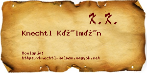 Knechtl Kálmán névjegykártya
